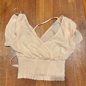 Beige Wrap Top